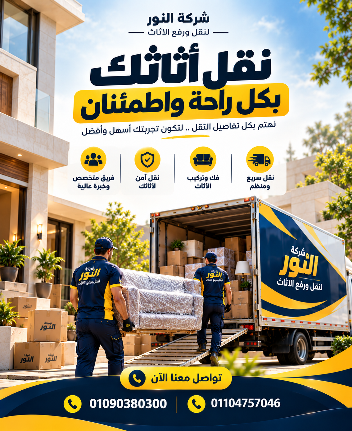 سيارة شركة النور لنقل الأثاث