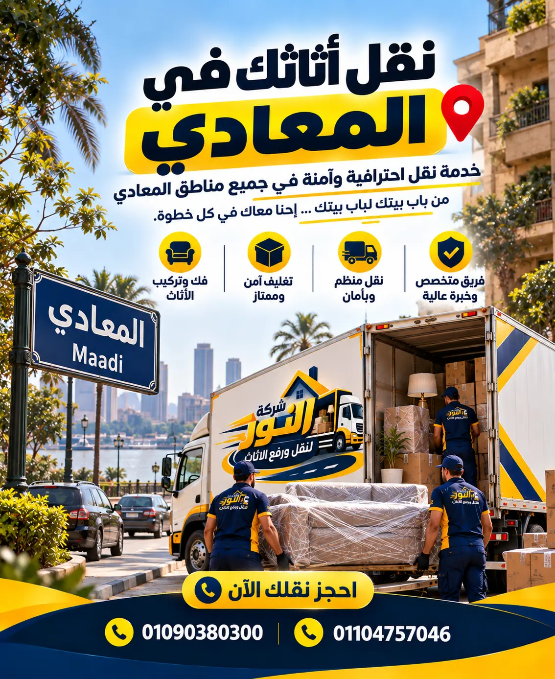 شركة نقل أثاث وعفش في المعادي